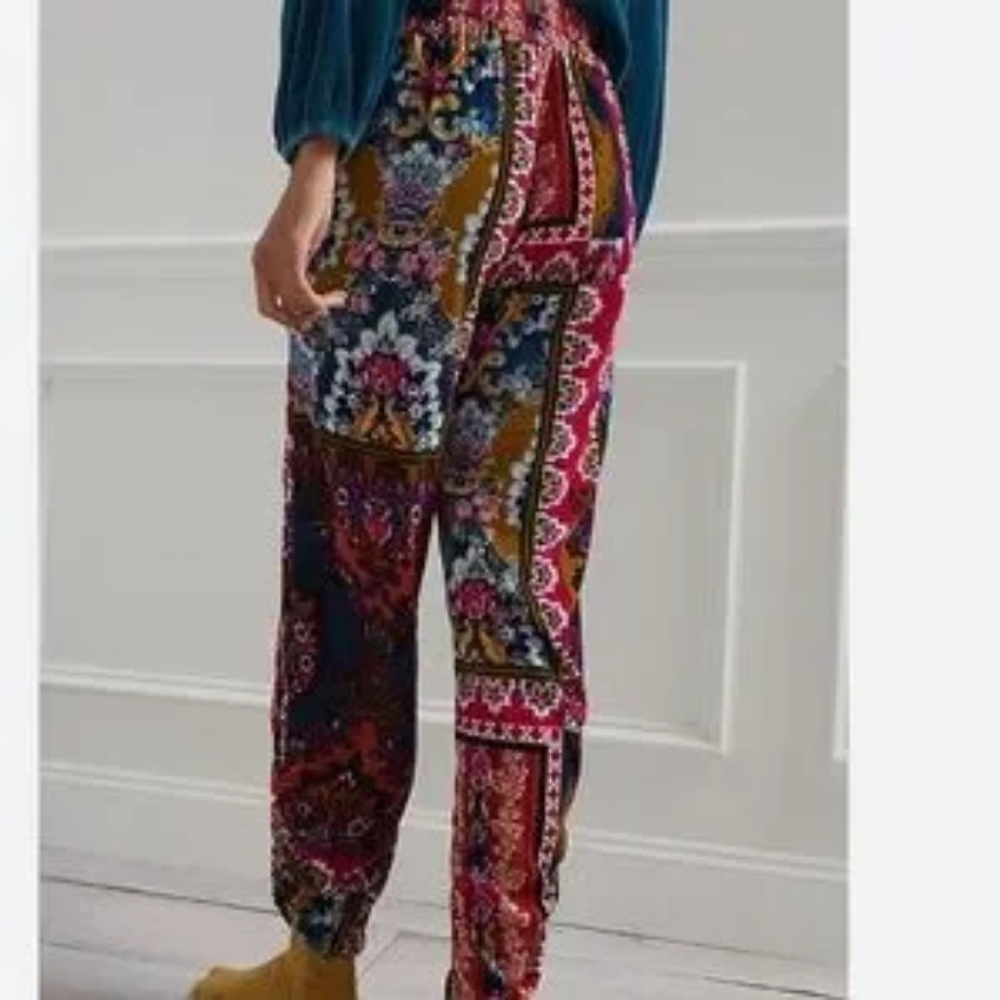 EUC Anthropologie Theresa Velvet Sleep Trousers Pants Size XS